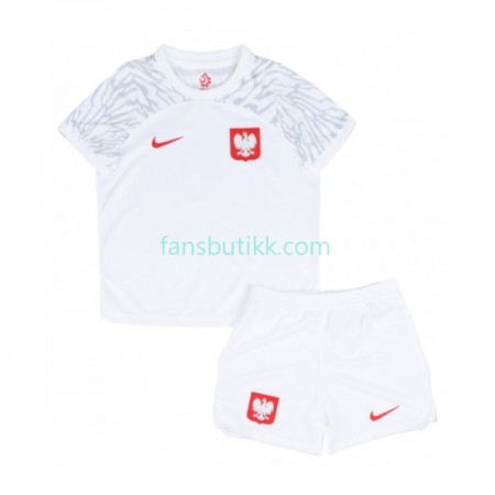 Fotballdrakt Polen Barn Hjemmetrøye World Cup 2022 Kortermet